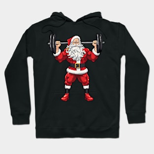 Santa Deadlift Fitness Christmas Funny Gym Xmas Weightlift Hoodie